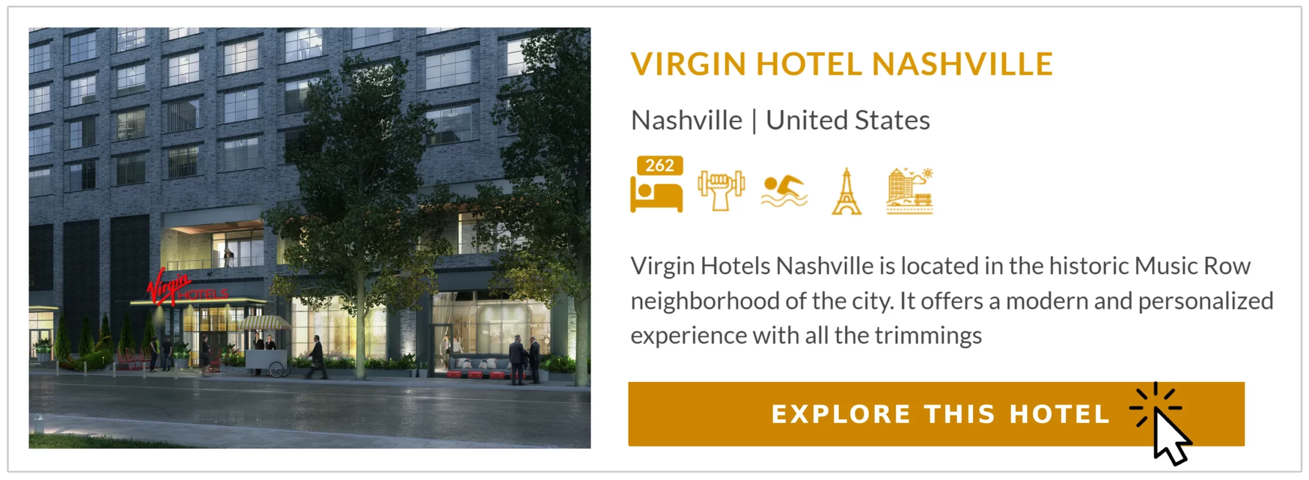 Virgin Hotel Nashville promotion