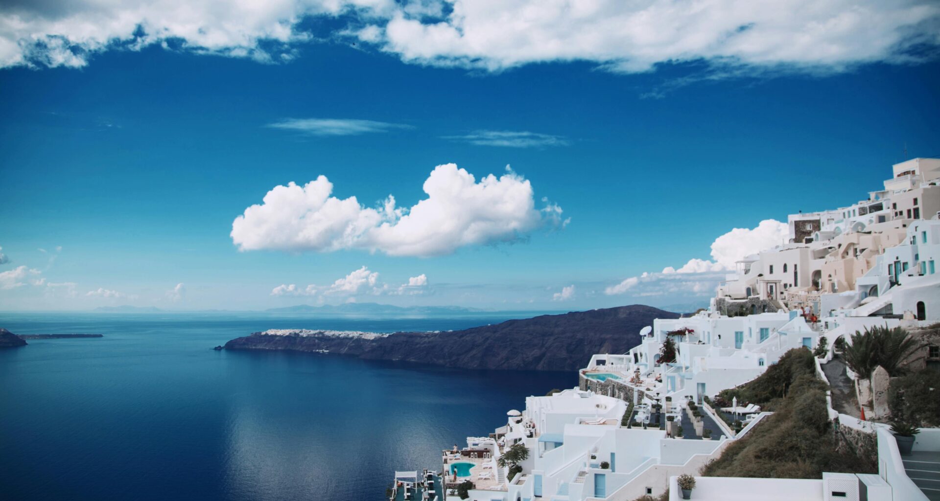 Beautiful view to the sea with houses